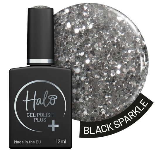 Halo Gel Polish Plus Black Sparkle