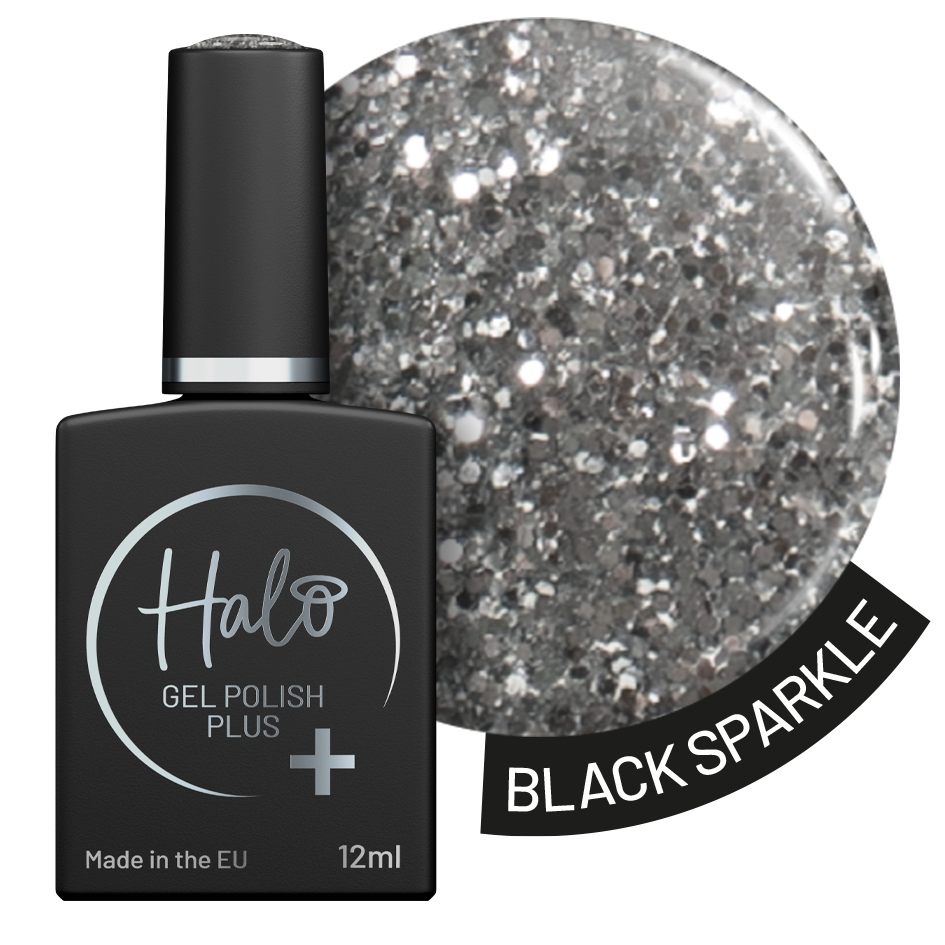 Halo Gel Polish Plus Black Sparkle