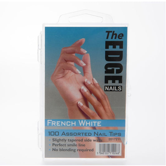 The Edge Nail Tips French white 100 Assorted
